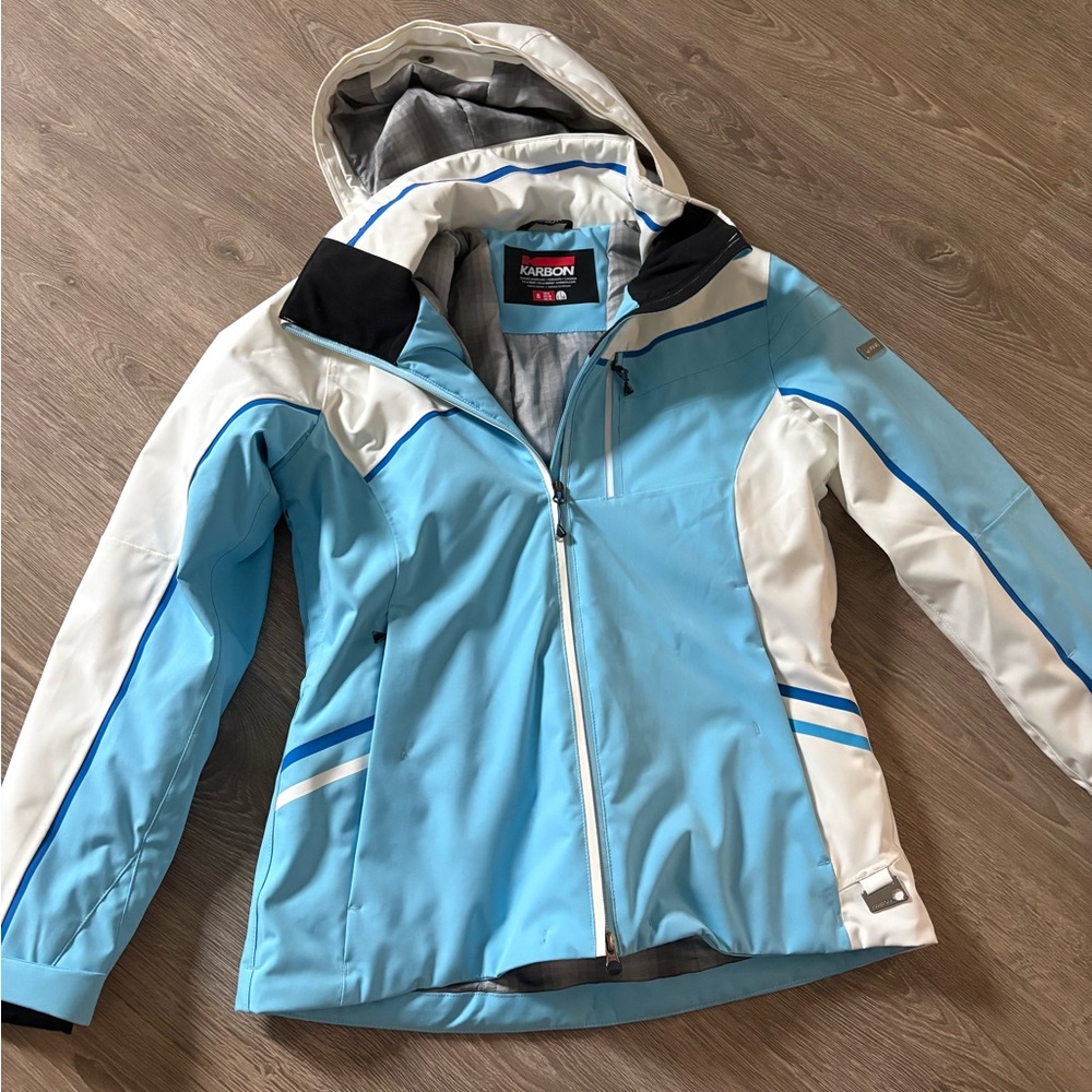Karbon Women's Blue and White Ski Jacket